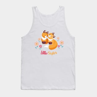 Cute Fox Siblings Gift for Little Sister Tank Top